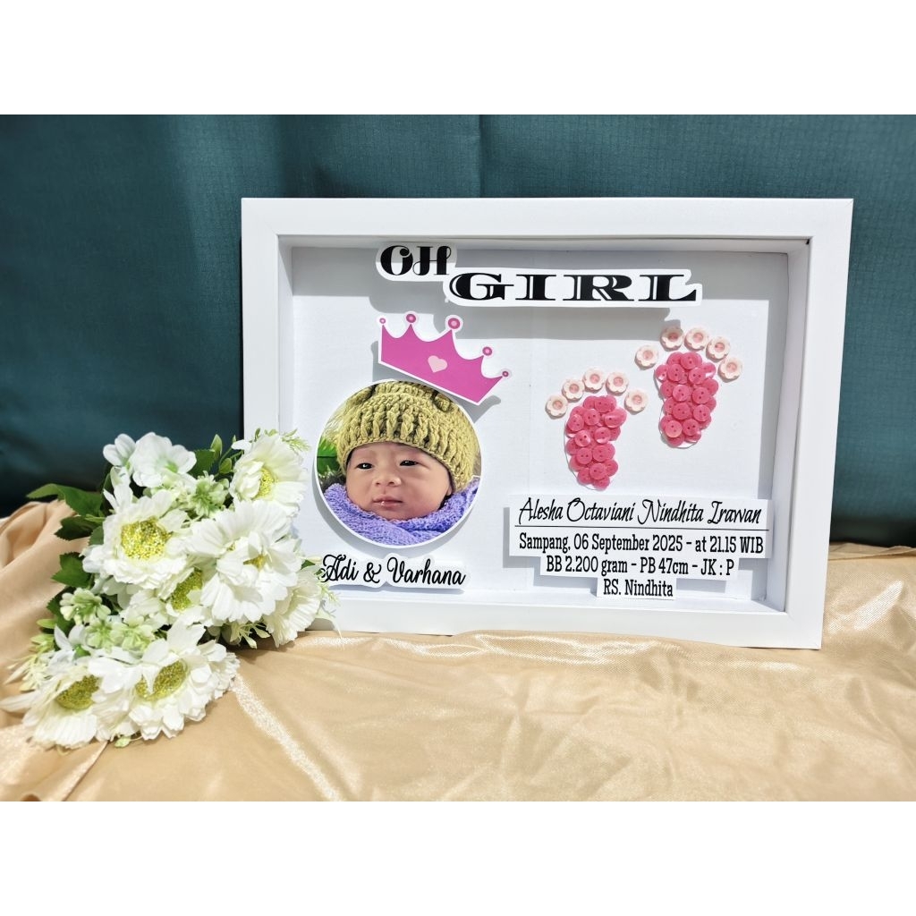pop up frame biodata bayi uk 25*35cm + kancing