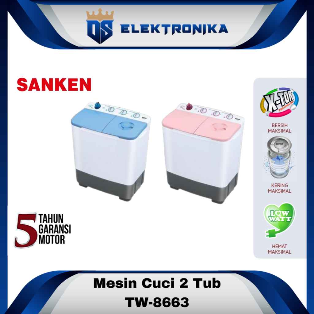 Mesin Cuci SANKEN 2 tabung TW-8663
