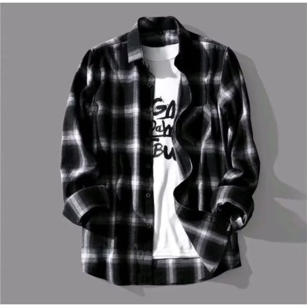 KEMEJA FLANEL VETERANO JUMBO OVERSIZE M L XL XXL XXXL  KEMEJA LENGAN PANJANG