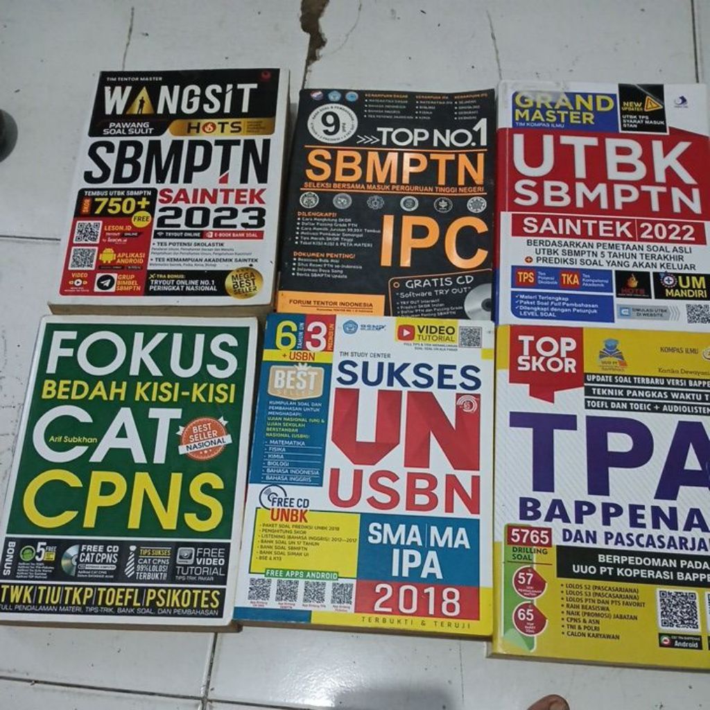 BUKU SBMPTN. UN USBN.TPA.CPNS ORIGINAL BEKAS