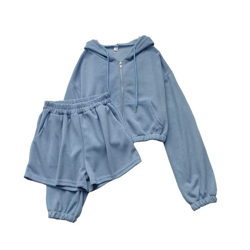 STELAN JAKET CROPE HOT PANTS ONE SET | ZERO ONE SET ATASAN CELANA PENDEK