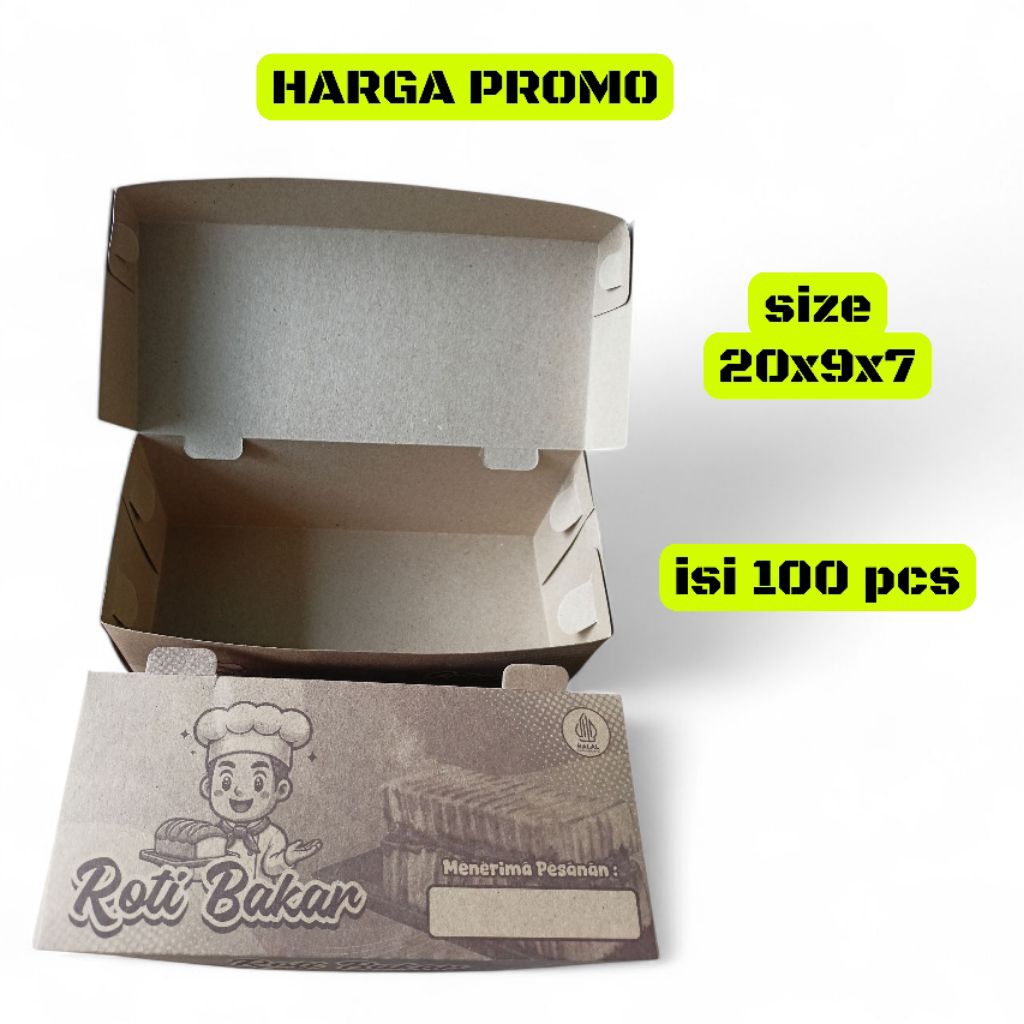 Dus Roti Bakar wadah kemasan roti bakar box roti bakar bungkus roti bakar bandung