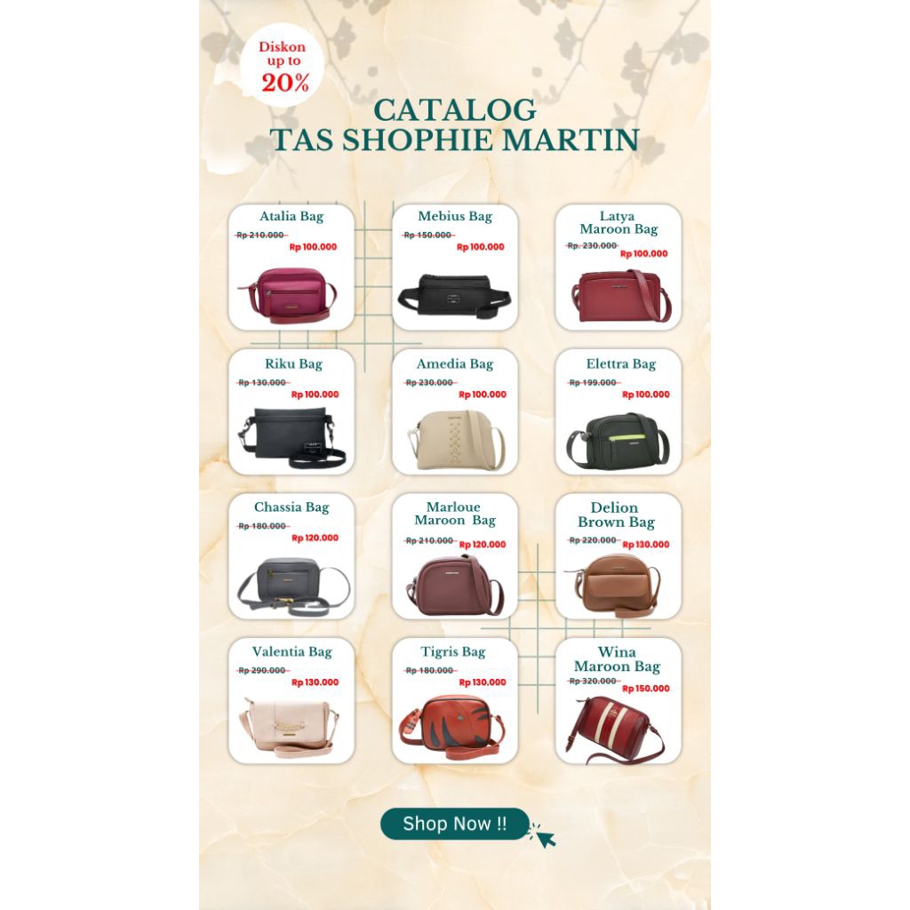 DISKON 20% Sophie Martin Tas Selempang Bahu & Tas Gendong