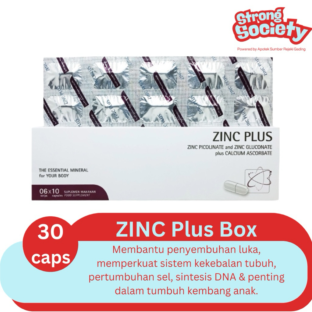 Zinc Plus Erha Box (30 kapsul) - Suplemen Vitamin Zinc Untuk Kulit, Rambut