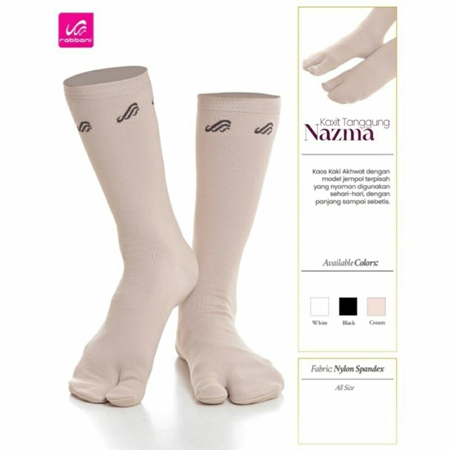 Rabbani Kaos Kaki Tanggung NAZMA Jempol Polos Terbaru untuk Wanita Muslimah