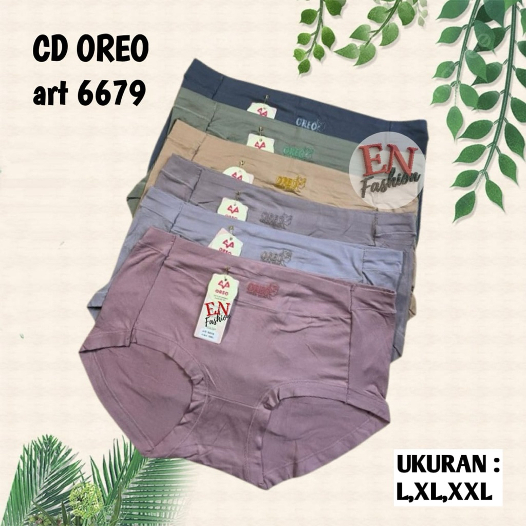 PROMO CD Wanita Oreo art 6679 Celana Dalam Cewek High Waist Katun Soft Dewasa Pendek Nyaman