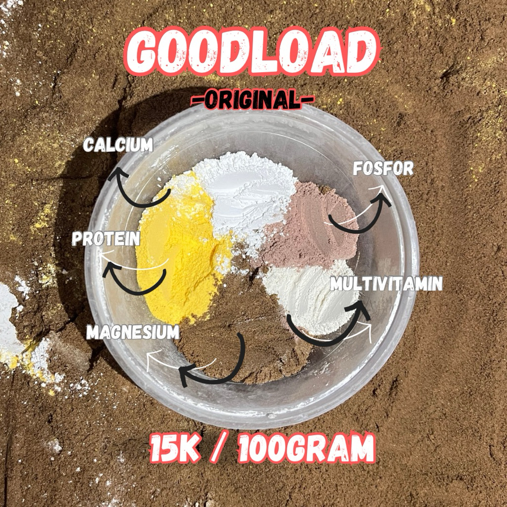 Gutload Gecko Breeding & Reptil TANPA CAMPURAN REMPAH . GOODLOAD 100g | Pakan Gutload Jangkrik, Ulat