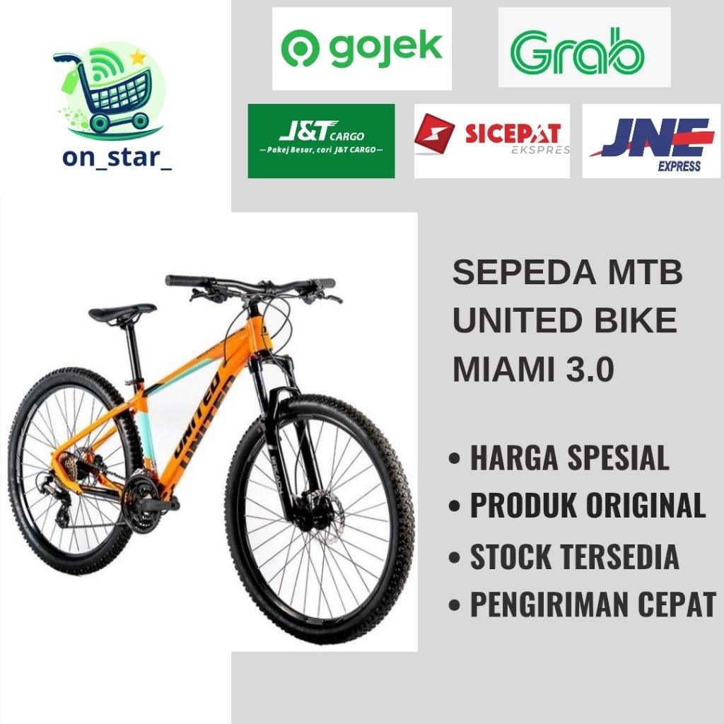 SEPEDA MTB UNITED MIAMI 3.0 /UNITED MIAMI 4.0 FREE ONGKIR XTRA