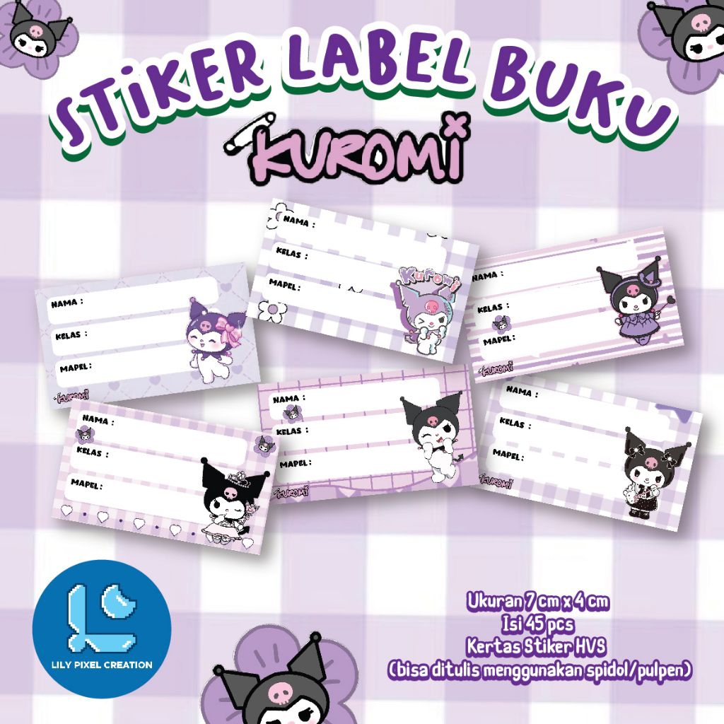 Stiker Label Buku Stiker Nama Buku Custom Stiker Buku Pelajaran Anak PAUD TK SD SMP