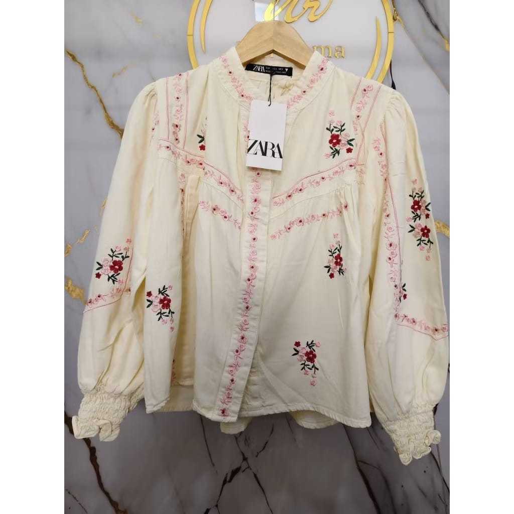 [CUCI GUDANG] Atasan Wanita Bkk Import | Atasan Wanita ZARA | Kemeja Jeans Bordir