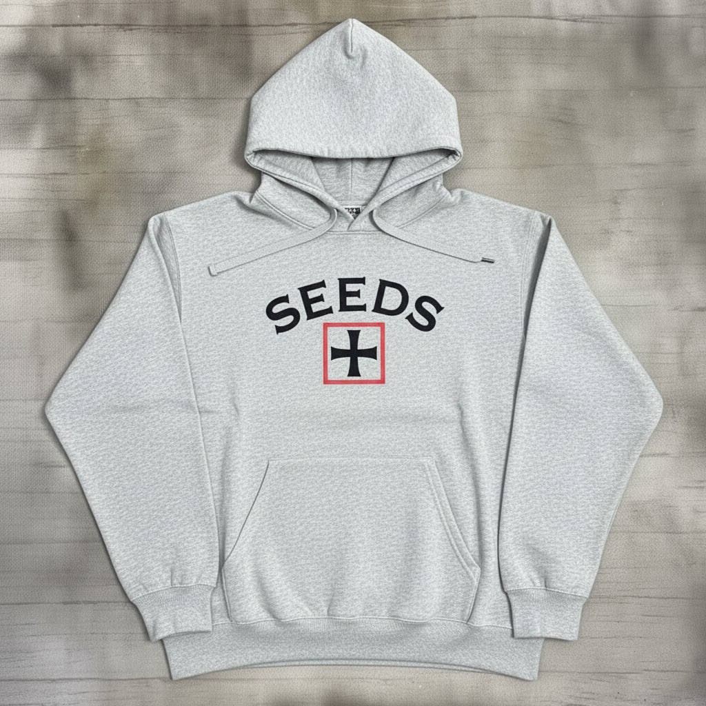 Hoodie SEEDS Original Iron Cross Salib Besi - Sweater Jumper Pria Wanita Oversize Jumbo Basic Casual