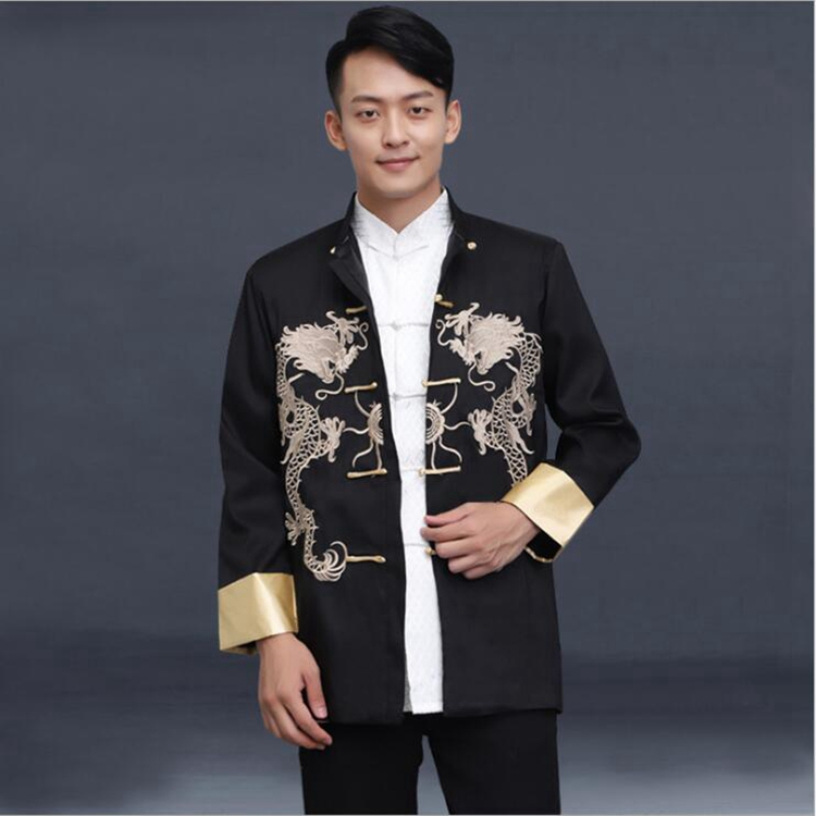 Tang suit pria gaya Cina lengan panjang musim semi baju cina pria musim gugur