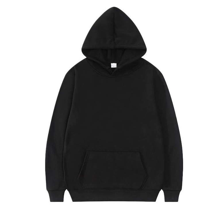 Hoodie Jumper Polos Sweater Hoodie Pria Wanita Unisex Hoodie Terkeren - Hitam