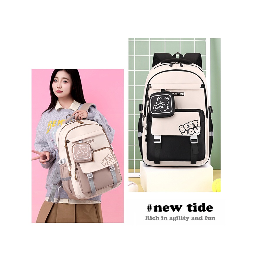 Tas Ransel Sekolah Remaja perempuan Fashion Korea Style Tas Punggung Anak Cewek Backpack Kekinian Ta