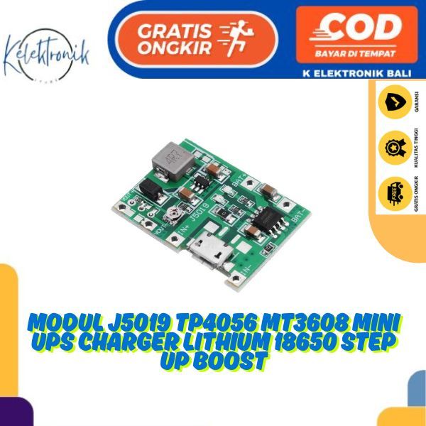 Modul J5019 TP4056 MT3608 Mini UPS Charger Lithium 18650 Step Up Boost MICRO USB