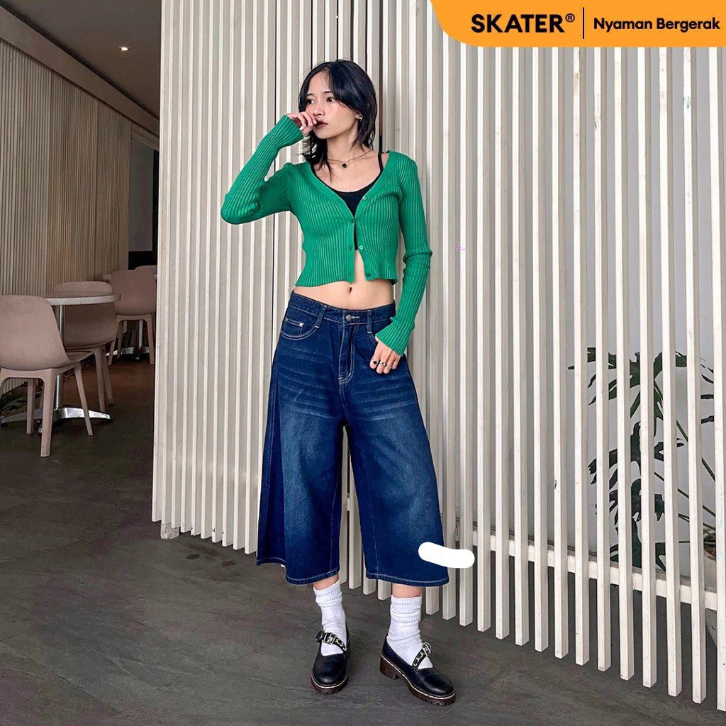 Celana Baggy Jeans Pendek JortPant jeans Pria Wanita Celana Jeans 3/4 Unisex Boyfriend