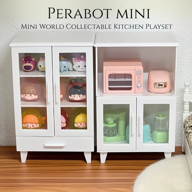 Mini World Kitchen Playset / Miniatur Rak /Ornamen Miniatur / Rak penyimpanan