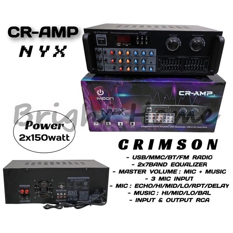 CRIMSON CR- AMP NYX Amplifier Profesional Ampli Mixer Output Power RMS 2 x 150 Watt