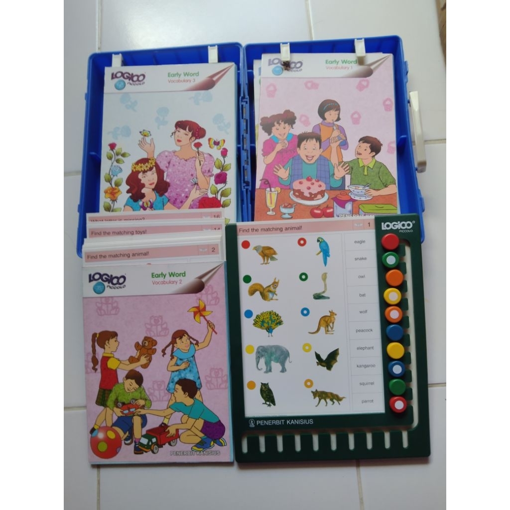 Buku Anak Pengetahun LOGICO PICCOLO SET 10 BUKU + PAPAN PERAGA + BOX Bekas Mulus