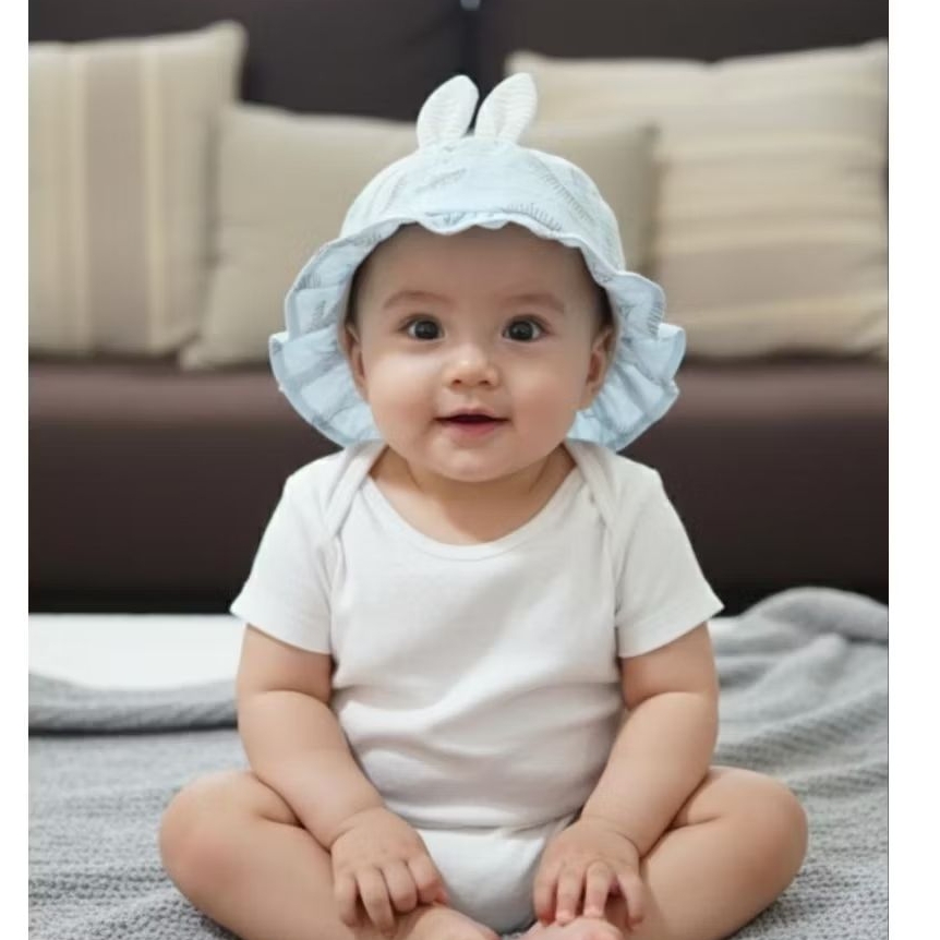 GRACIA Topi Bucket Rabbit 6Bulan - 3Tahun Topi Bucket 3D Rabbit Anak Perempuan / Topi Pantai/ Topi B