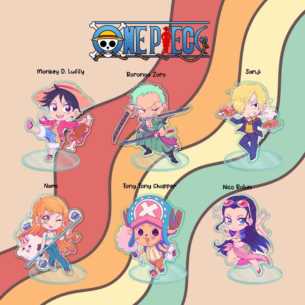 [STANDEE] Action Figure Akrilik One Piece Standee Chibi Robin Nami Luffy Zoro Choper Sanji