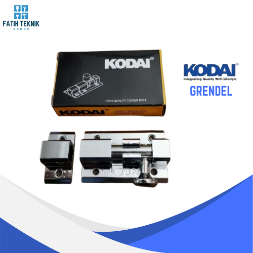 KODAI GRENDEL ALUMINIUM 2" BLACK JENDELA DAPUR Kualitas Tinggi Tinggi Quality Tower Bolt