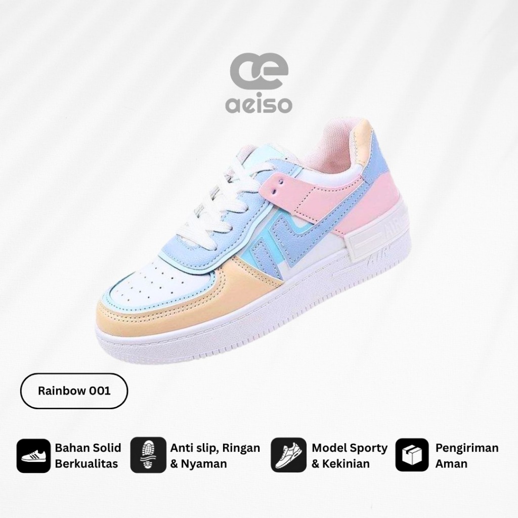Aeiso - Sepatu Casual Wanita Rainbow 001 Kekinian