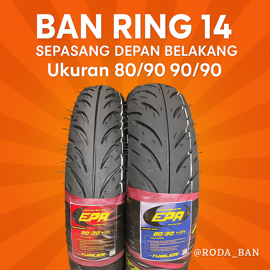 PROMO Ban Ring 14 Tubeless Sepasang Matic Vario Beat Ukuran 80/90 90/90 tubeless Fullpress Diskon50%