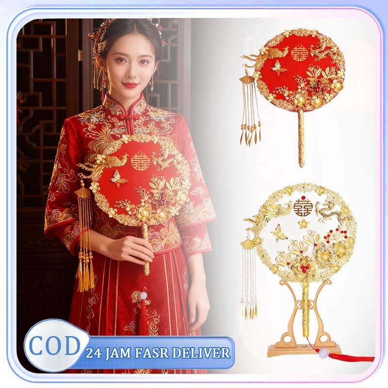 Kipas Pengantin Kipas Sangjit Merah Wedding Kipas Sangjit Chinese Kipas Wedding