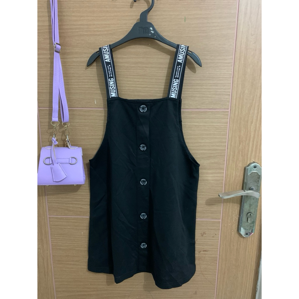 8-12 (Y) Overall Simplify Hitam Anak Perempuan