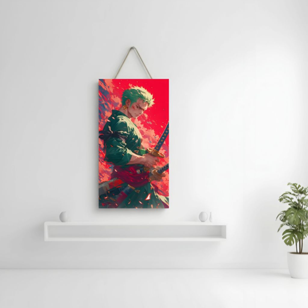 Hiasan dinding Zoro One Piece – Lukisan Dinding Anime Keren Ukuran 20x30cm | Hiasan Kamar Murah