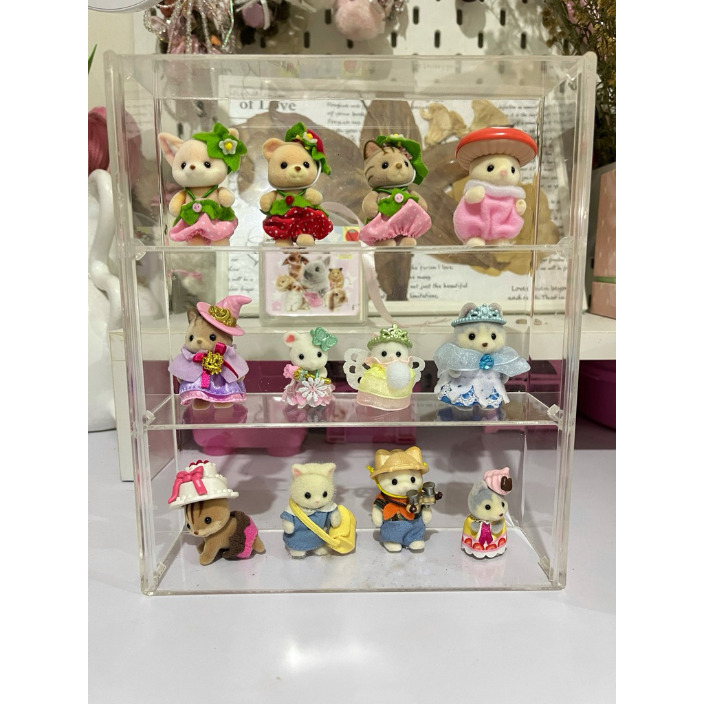 aab sylvanian families fennec fox bear stripped cat strawberry set silk cat mushroom mouse persian h