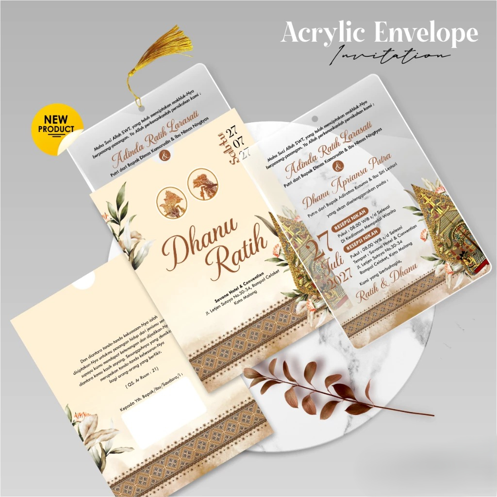 UNDANGAN PERNIKAHAN AKRILIK MEWAH - WEDDING INVITATION PREMIUM