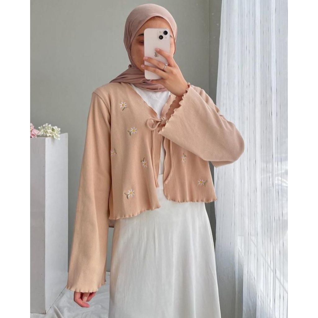 Luna Embroidery Cardigan By Edmee Outfit | Cardy Wanita | Atasan Wanita