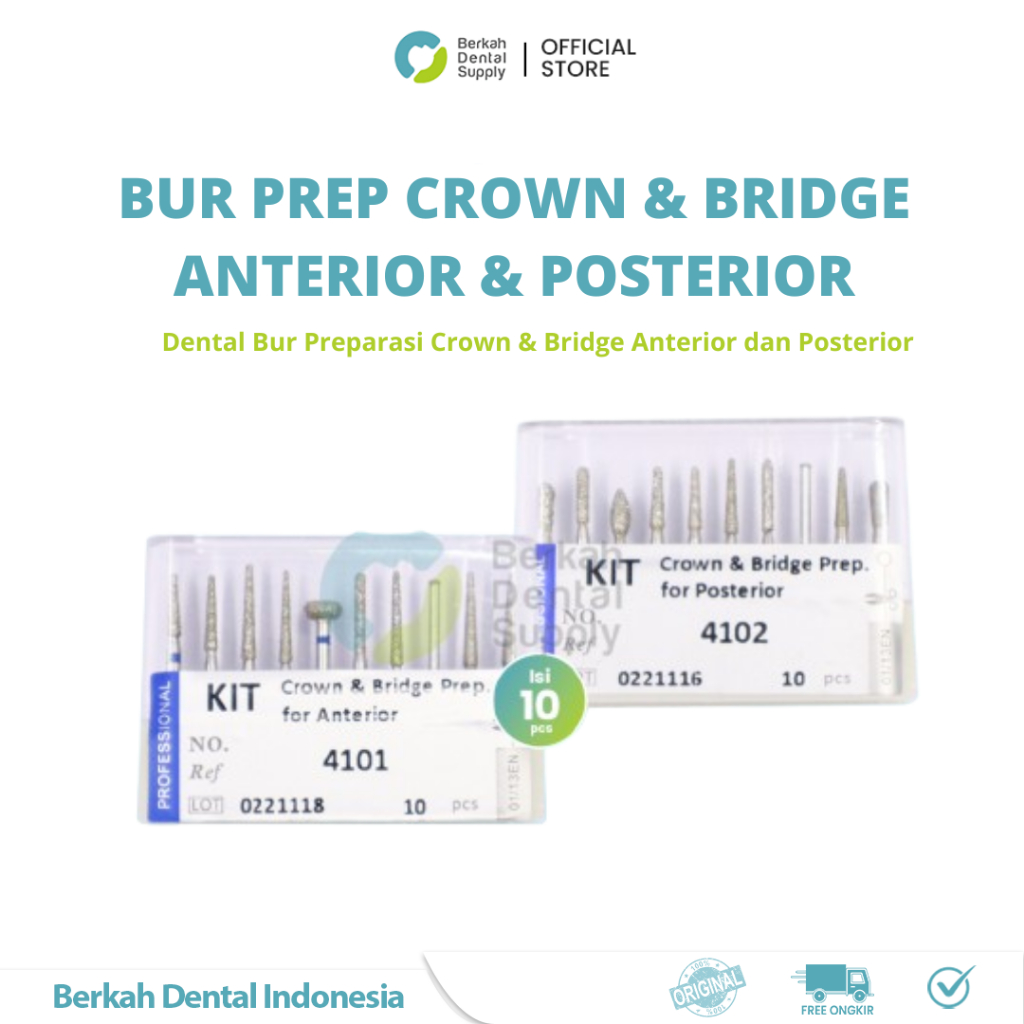 Dental Bur Preparasi Crown dan Bridge Anterior dan Posterior