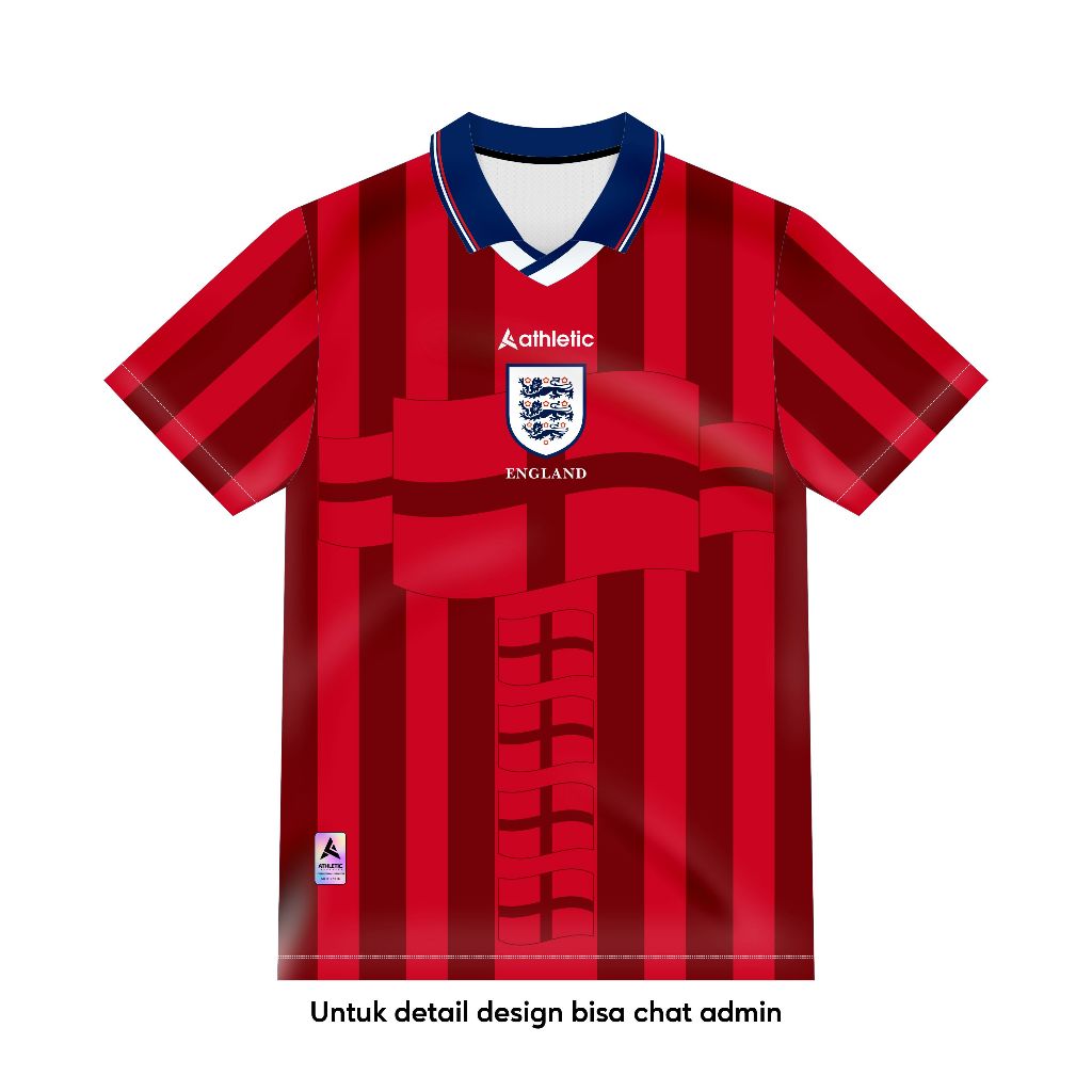 ATHLETIC SPORTWEAR - Jersey Bola Fantasy England Away 1997-1999 Fullprinting Casual - Atasan