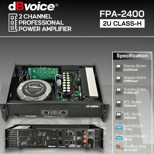 Power Amplifier Db Voice FPA-2400 / Amplifier Db Voice FPA 24000 2 Channel/Power Db Voice FPA 2400