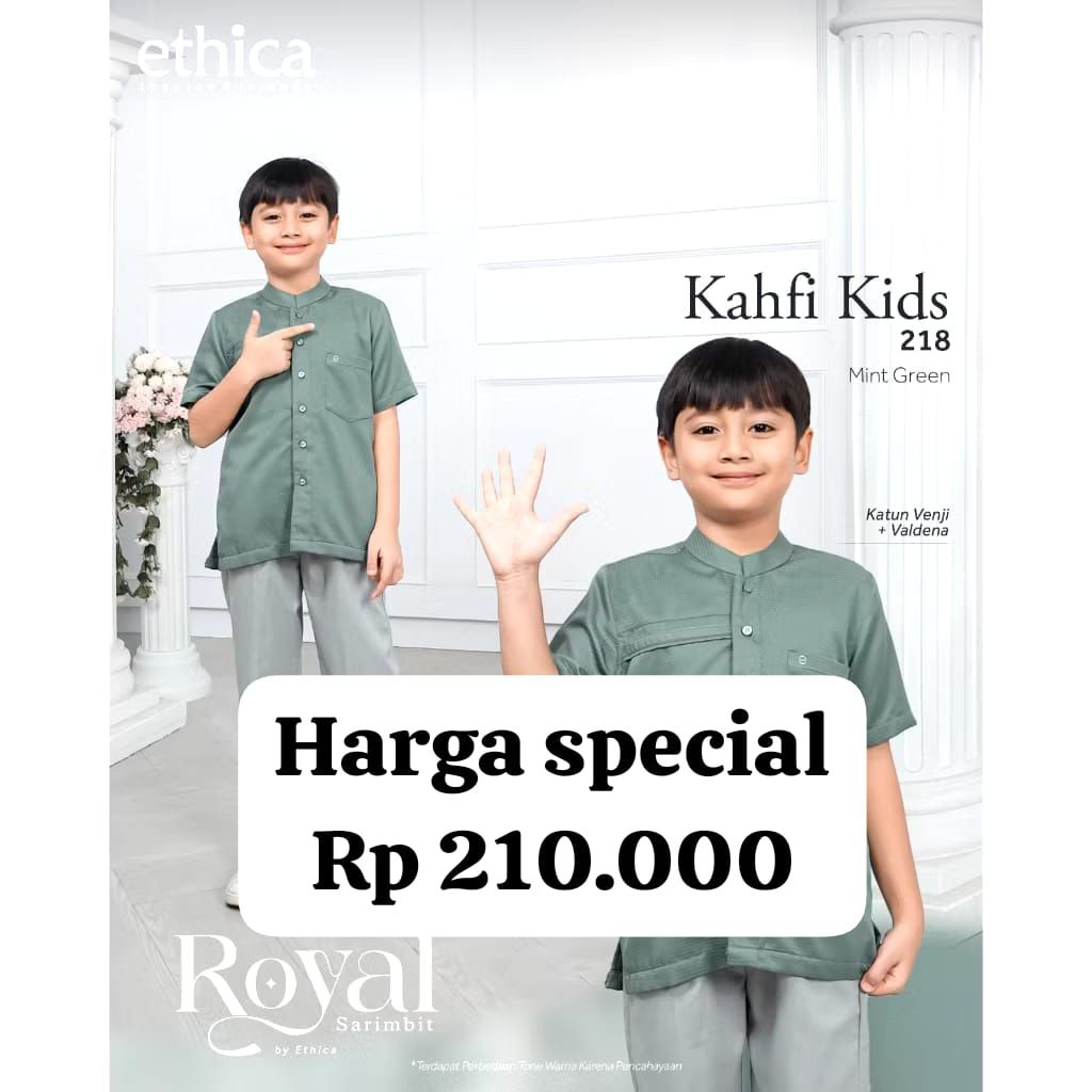 KOKO ANAK KAHFI KIDS 218 MINT GREEN BY ETHICA