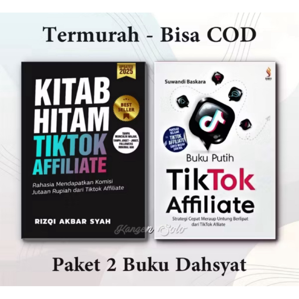 Paket 2 Buku Kitab Hitam Tiktok Affiliate dan Buku Putih Tiktok - Termurah