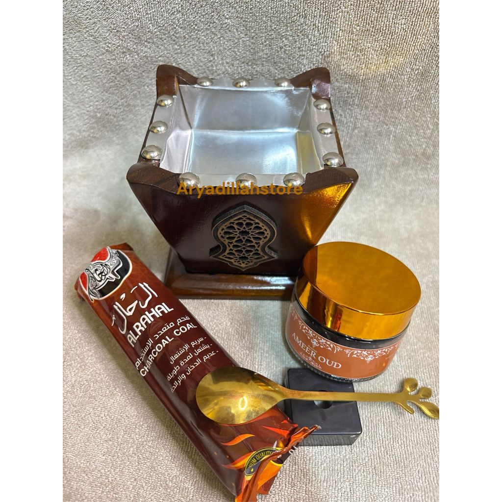 Paketan Bukhur Lengkap 4in1 Bukhur Raudhah Paketan Bukhur Termurah Paket Prapen kayu Jati