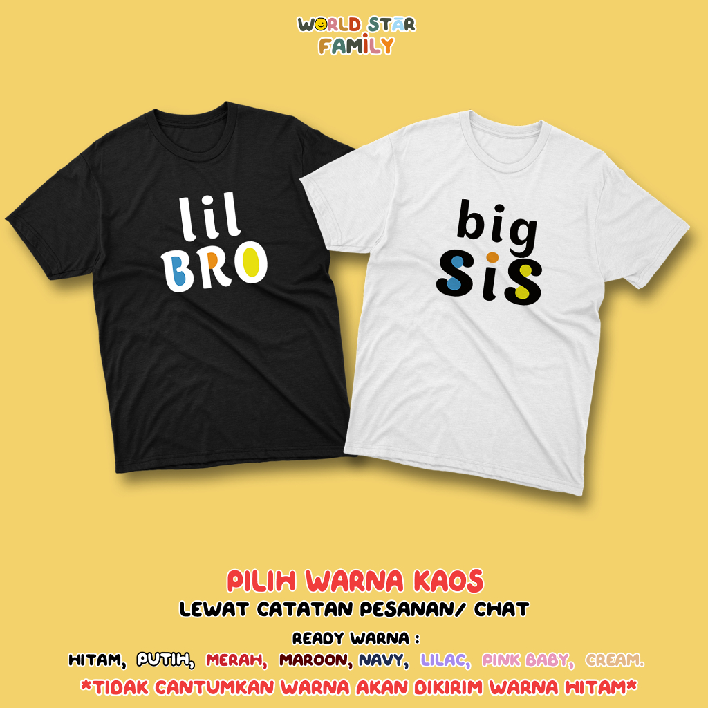 WSF Kaos Couple Kakak Adik Sibling Anak Lucu Serasi Foto Keluarga Bahan Premium Anak Cowok Anak Cewe