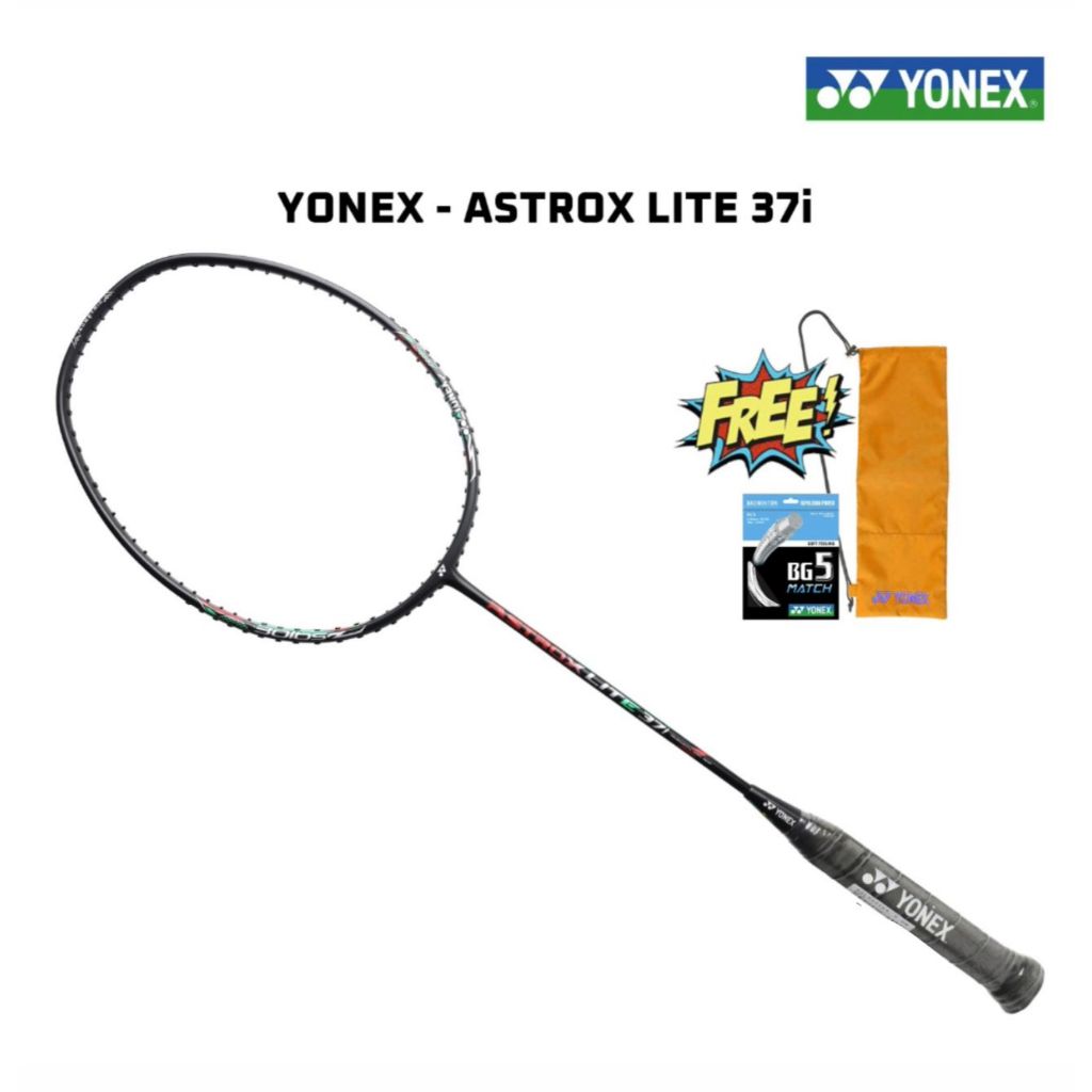 Raket Badminton Yonex Astrox Lite 37i Hitam free grip + tas