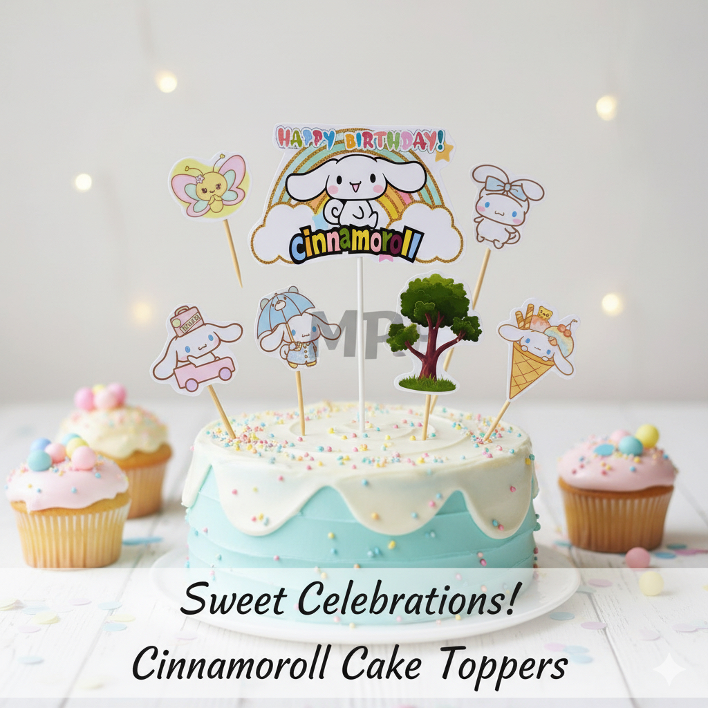 Topper Cinnamoroll/ Cake Topper/ Hiasan Kue Ulang tahun/ Cinnamoroll Sanrio