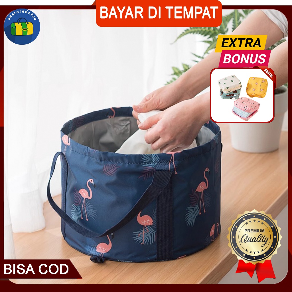 Tas Rendam Kaki Air Baskom Lipat Ember Kantong Kain Lipat Baskom Portable Ember Traveling Untuk Cuci