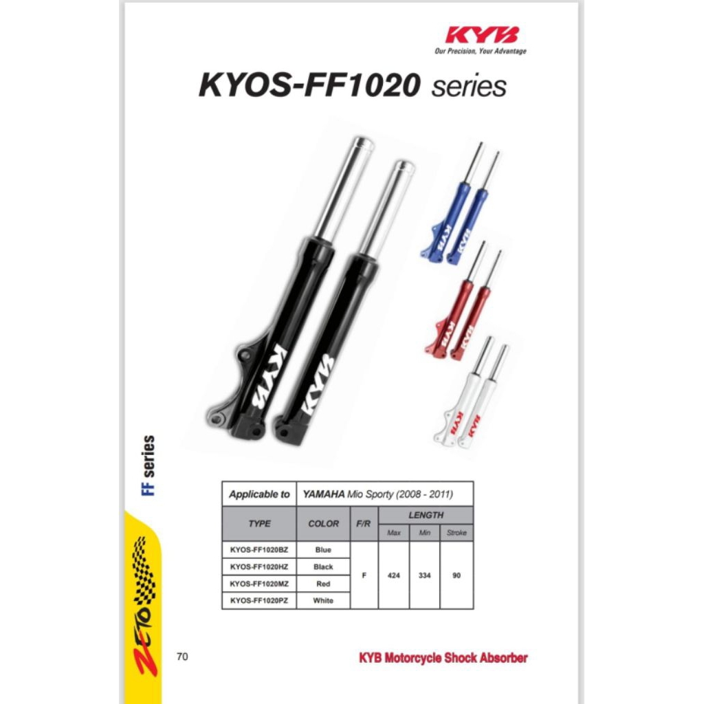 shock depan kyb zeto 1 set  mio, mio j, mio m3, vega, dll kwlitas original