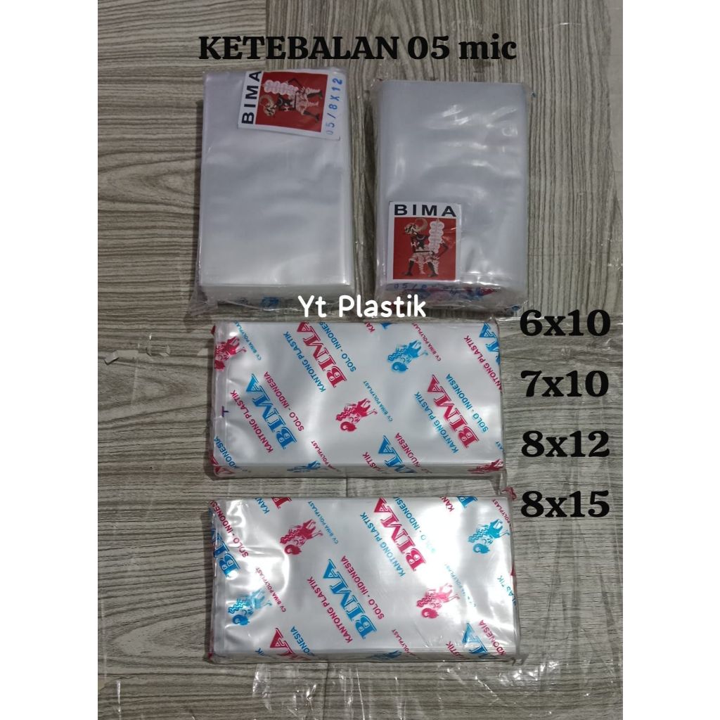 Plastik PP bening tebal 05 / Plastik keripik kaku bening tebal 05 / Plastik makanan kering snack Uku