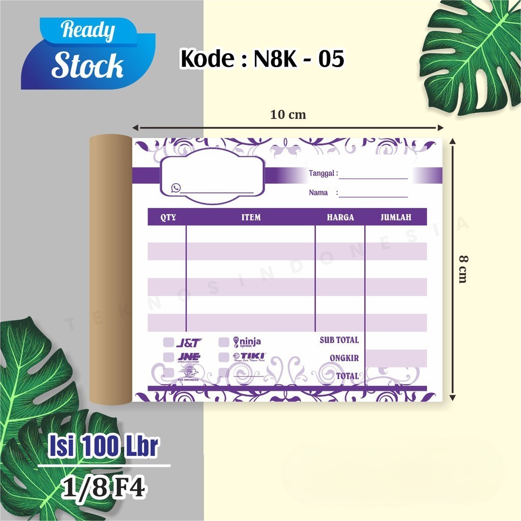 NOTA OLSHOP READY STOCK 1 PLY MURAH - NOTA OLSHOP KOSONGAN KODE N8K 05