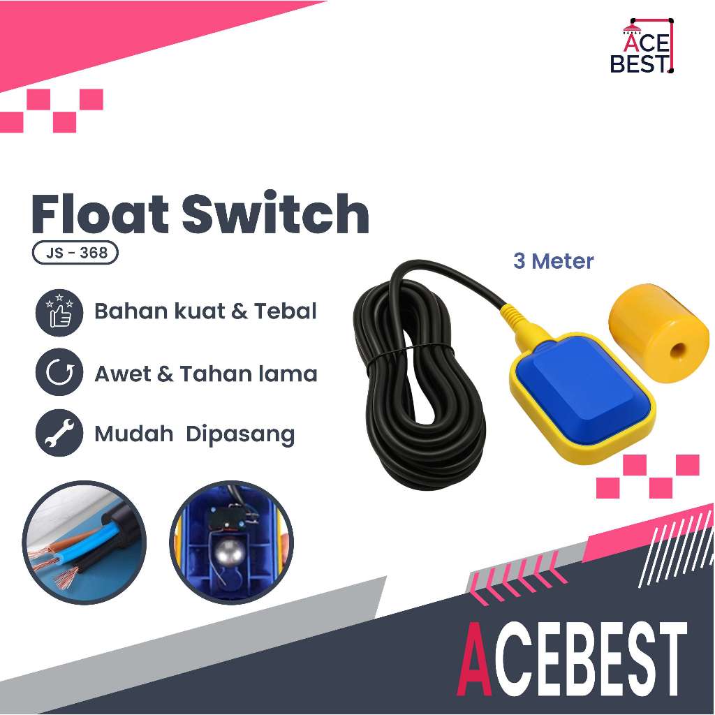 Pelampung Otomatis Celup Float Switch 3 Meter Pelampung Air Otomatis Float Switch JS-361