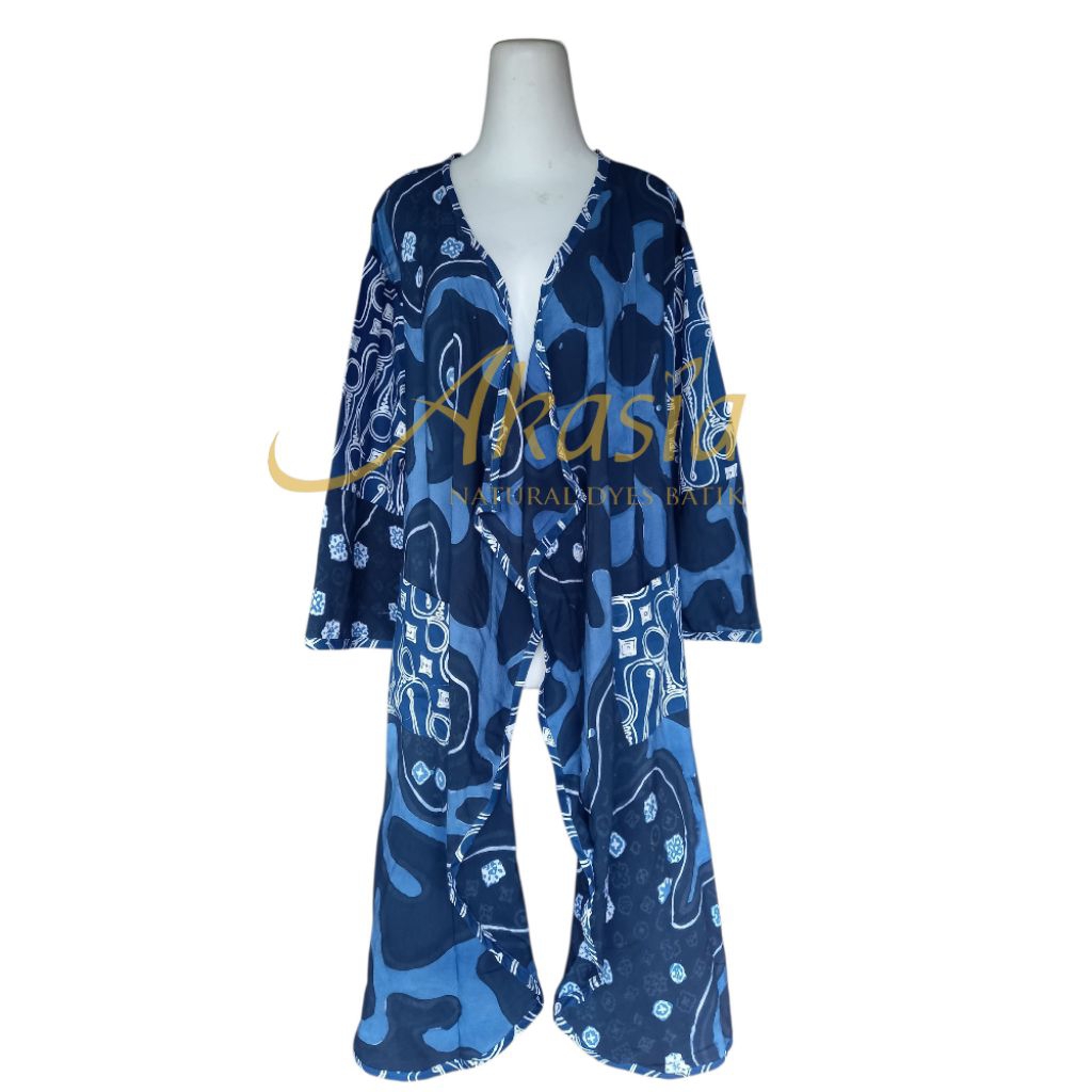 Outer batik kombinasi warna alam indigofera