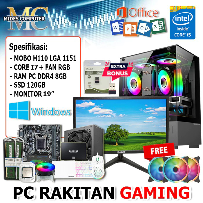 GAMING PC RAKITAN I7 GEN 9 DDR4 / PC KOMPUTER RAKITAN GAMING CORE I7